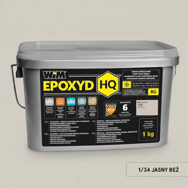 Заповнювач для швів WIM EPOXYD HQ 1/34 епоксидний двокомпонентний ясний беж 1 кг, фото 1