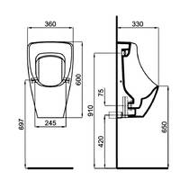 Пісуар підвісний Noken Forma 100308069 білий глянець, фото №3