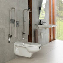 Поручень Noken Easy 100042138 с держателем для туалетной бумаги, сталь, фото №4