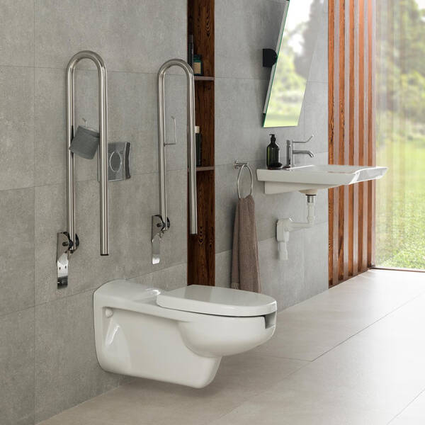 Поручень Noken Easy 100042138 з тримачем для туалетного паперу, сталь, фото 4