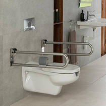 Поручень Noken Easy 100042138 с держателем для туалетной бумаги, сталь, фото №1