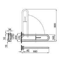Поручень Noken Easy 100042138 с держателем для туалетной бумаги, сталь, фото №3