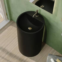 Раковина Miraggio Cosmo Mirasoft 46 см напольная, черный матовый, фото №1