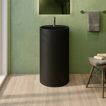 Раковина Miraggio Cosmo Mirasoft 46 см напольная, черный матовый, фото №5