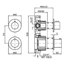 Смеситель скрытого монтажа для душа Zucchetti ZIS1420.P31 электронный, британское золото матовый, фото №3