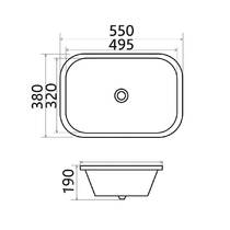 Раковина Devit Quadra 1610133 55х38 см под столешницу, белая, фото №4