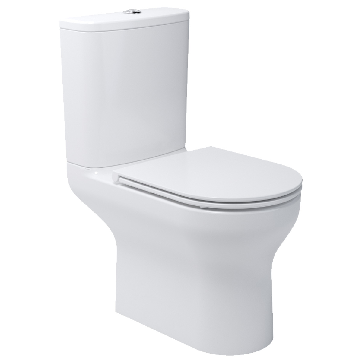 5810020 Life Унітаз-компакт з кришкою soft-close безобідковий, Vortex Flush, білий (1 сорт)