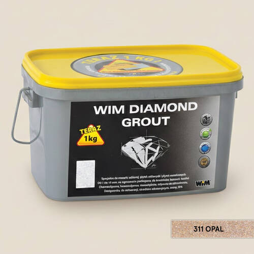 Заповнювач для швів WIM Diamond Grout 311 металізований з блискітками опал 1 кг, фото 1