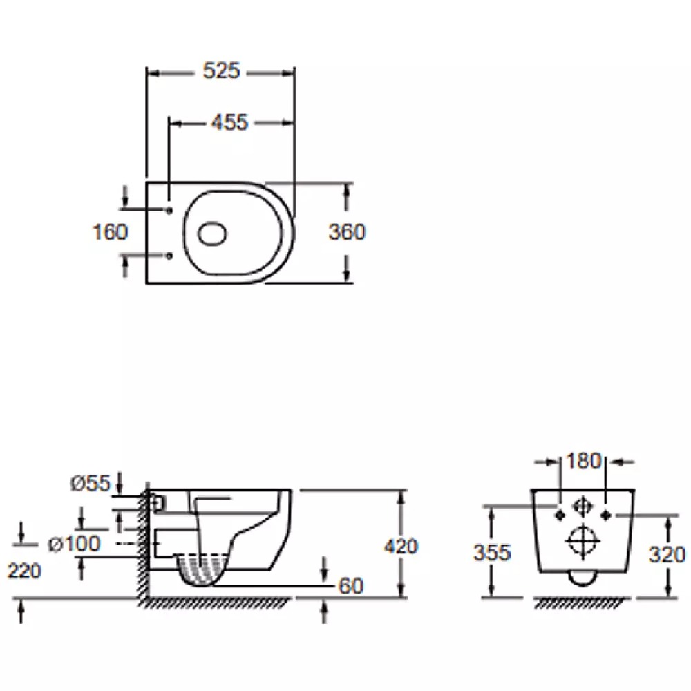 4010511 DO IT Підвісний безобідковий унітаз з кришкою soft-close, Vortex Flush, білий глянець (1 сорт)