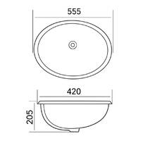 Раковина Devit Ovale 1611137 под столешницу 55,5 см, белый, фото №4
