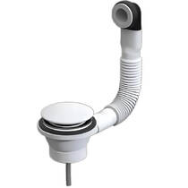 Донний клапан для раковини Miraggio L.B.Plast LI232-BS click-clack з переливом, білий матовий, фото №1