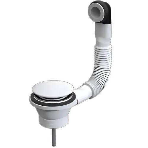 Донный клапан для раковины Miraggio L.B.Plast LI232-BS click-clack с переливом, белый матовый, фото 1