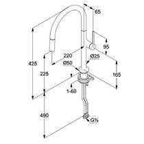 Смеситель для кухни Kludi Reef 50851N575 никель матовый, фото №3