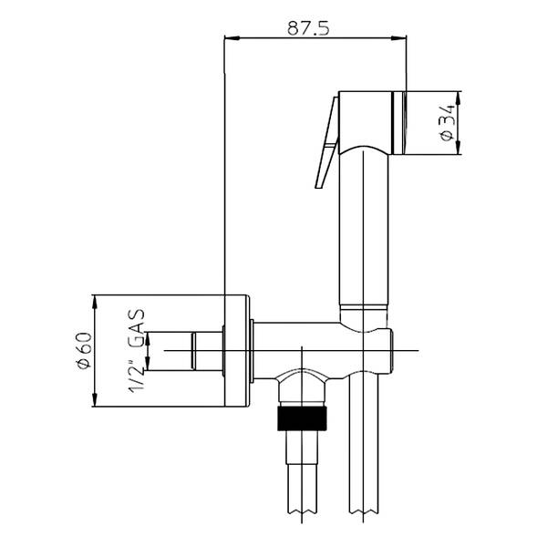 Гигиенический душ Bossini Paloma C69017800030015 хром, фото 4