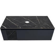 Тумба Аква Родос Манхеттен антрацит мат зі стільницею чорний мармур 100 см, фото №7