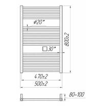 Полотенцесушитель водяной Марио Гера 1.2.0400.03.WM 800х500/470, белый матовый, фото №3