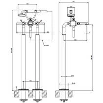 Смеситель для ванны Gessi Venti20 65128-726 напольный с душевым набором, бронза матовый, фото №3