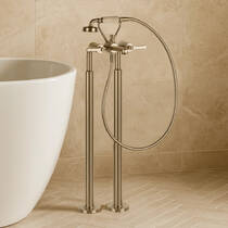 Смеситель для ванны Gessi Venti20 65128-726 напольный с душевым набором, бронза матовый, фото №1