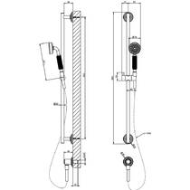 Душовий набір Gessi Venti20 65141-726 зі штангою, бронза матовий, фото №3