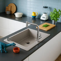 Кухонна мийка Hansgrohe S51 43313380, сірий бетон, фото №1