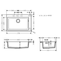 Кухонна мийка Hansgrohe S51 43313380, сірий бетон, фото №3