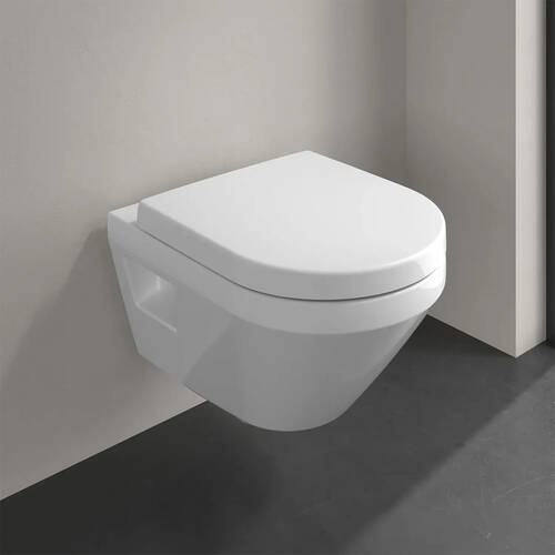 Унітаз підвісний Villeroy&Boch Architectura 5684CL01 з кришкою Soft Close та змивом Twistflush, білий глянець, фото 10