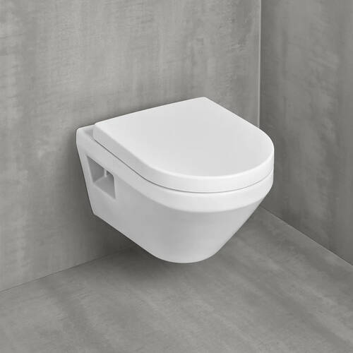 Унітаз підвісний Villeroy&Boch Architectura 5684CL01 з кришкою Soft Close та змивом Twistflush, білий глянець, фото 1