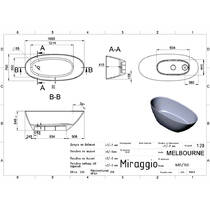 Ванна зі штучного каменю Miraggio Melbourne 1685x760 см білий глянець, фото №3