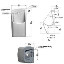 Пісуар Devit Quadra 5673435 з сифоном,донним керамічним клапаном, під кнопку, фото №3