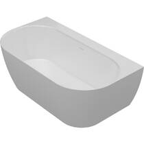 Ванна зі штучного каменю Vayer Scorpius Lite 160.086.043.1-3.0.3.X.X 160x86 см з переливом та сифоном, біла, фото №2