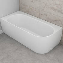 Ванна зі штучного каменю Vayer Scorpius Lite 60.086.043.1-2.X.3.X.X 160х86 см ліва, з переливом та сифоном, біла, фото №1