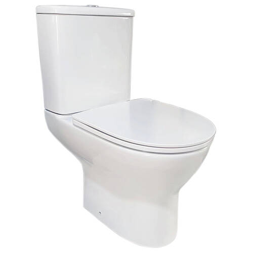 Унитаз-компакт Devit Basic Round 3020147 безободковый с крышкой soft-close, белый, фото 2