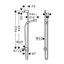 Душовий набір Axor One 48791140  зі штангою бронза матовий, фото №3