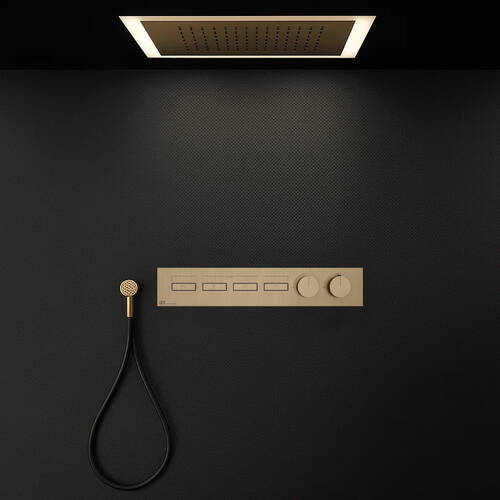 Змішувач прихованого монтажу для душу Gessi Hi-Fi 63016-726 з термостатом тепла бронза матовий, фото 1