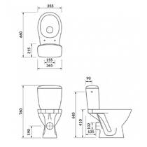 Унітаз-компакт Mito Milos K681-062 903 KA010 3/6л з кришкою, білий глянець, фото №3