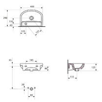 Раковина Mito Arteco K667-107 40 см отверстие для смесителя справа, белый, фото №4