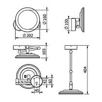 Косметическое зеркало Kludi Vela R 58995N0W с LED-подсветкой и увеличением х3, золото матовый, фото №3