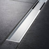 Душевой канал Geberit CleanLine20 Basic 154.454.00.1, сифон с гидрозатвором 50 мм и накладкой 60 см из матовой нержавеющей стали, для высоты выравнивающей стяжки до 90 мм на трапе, фото №1