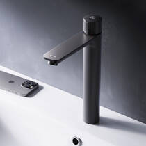 Смеситель для раковины AM.PM X-Joy F85A92522 TouchReel высокий, черный матовый, фото №1