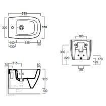 Біде підвісне Simas Juniper JU19/F85 з набором кріплень F85, білий, фото №3