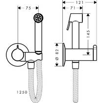 Гігієничний душ Axor 29242670 EcoSmart 1 jet на змішану воду, чорний матовий (зовнішня частина), фото №3
