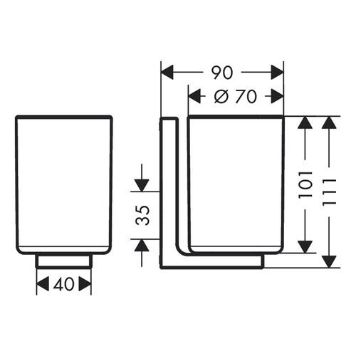 Склянка Axor Universal Rectangular 42604670 чорний матовий, фото 3