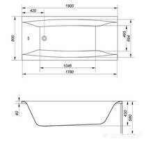 Ванна акриловая Cersanit Virgo AZBR1000463350 180x80 см с ножками, фото №4