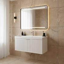 Тумба Аква Родос Fabio 30969 консольная белый мат с раковиной Fabio 100 см, фото №1