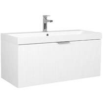 Тумба Аква Родос Fabio 30969 консольная белый мат с раковиной Fabio 100 см, фото №2