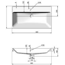 Тумба Аква Родос Fabio 30968 консольна білий мат з раковиною Fabio 80 см, фото №4