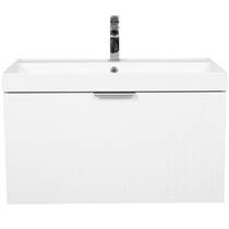 Тумба Аква Родос Fabio 30968 консольна білий мат з раковиною Fabio 80 см, фото №5