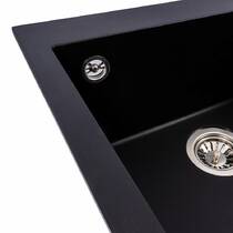 Кухонная мойка Valeso GALAX 5050 гранитная 500х500, черная матовая, фото №5