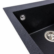 Кухонна мийка Valeso GALAX 5050 гранітна 500х500, карбон, фото №5