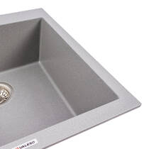 Кухонна мийка Valeso GALAX 5050 гранітна 500х500, сірий мусон, фото №4